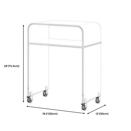 Sled 1 Single Coffee Table Clear Acrylic Cocktail Table with Casters Clearhalo 'Coffee & Accent Tables' 'Coffee Tables' 'coffee_tables' 'furn' 'furn_coffee_tables' 'Furniture' 'furniture_coffee_tables' 'Living Room Furniture' 5001115