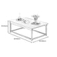 Modern Rectangular Metal Frame Coffee Table Brown Cocktail Table Clearhalo 'Coffee & Accent Tables' 'Coffee Tables' 'coffee_tables' 'furn' 'furn_coffee_tables' 'Furniture' 'furniture_coffee_tables' 'Living Room Furniture' 5001204