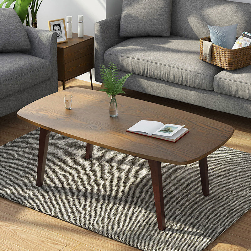 Modern Style Solid Wood Top Rectangular Walnut/wood Coffee Table 39.5"L x 19.5"W x 18"H Walnut Shelves Not Included Clearhalo 'Coffee & Accent Tables' 'Coffee Tables' 'coffee_tables' 'furn' 'furn_coffee_tables' 'Furniture' 'furniture_coffee_tables' 'Living Room Furniture' 5001209