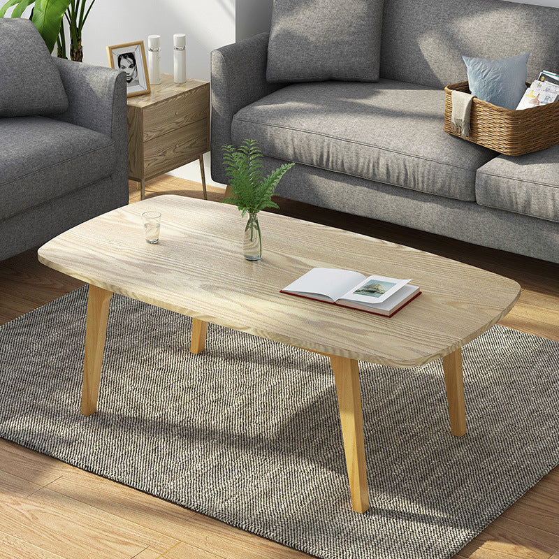 Modern Style Solid Wood Top Rectangular Walnut/wood Coffee Table Clearhalo 'Coffee & Accent Tables' 'Coffee Tables' 'coffee_tables' 'furn' 'furn_coffee_tables' 'Furniture' 'furniture_coffee_tables' 'Living Room Furniture' 5001212