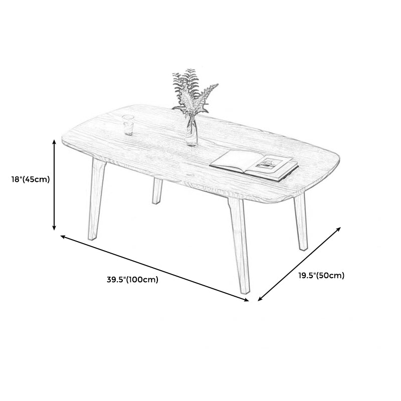 Modern Style Solid Wood Top Rectangular Walnut/wood Coffee Table Clearhalo 'Coffee & Accent Tables' 'Coffee Tables' 'coffee_tables' 'furn' 'furn_coffee_tables' 'Furniture' 'furniture_coffee_tables' 'Living Room Furniture' 5001221