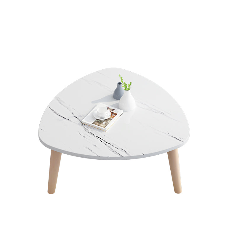 Black/white/grey Round Coffee Table Made of Wood and Wood-based Panel 16"L x 16"W x 9"H Three Leg Grey White Clearhalo 'Coffee & Accent Tables' 'Coffee Tables' 'coffee_tables' 'furn' 'furn_coffee_tables' 'Furniture' 'furniture_coffee_tables' 'Living Room Furniture' 5001242