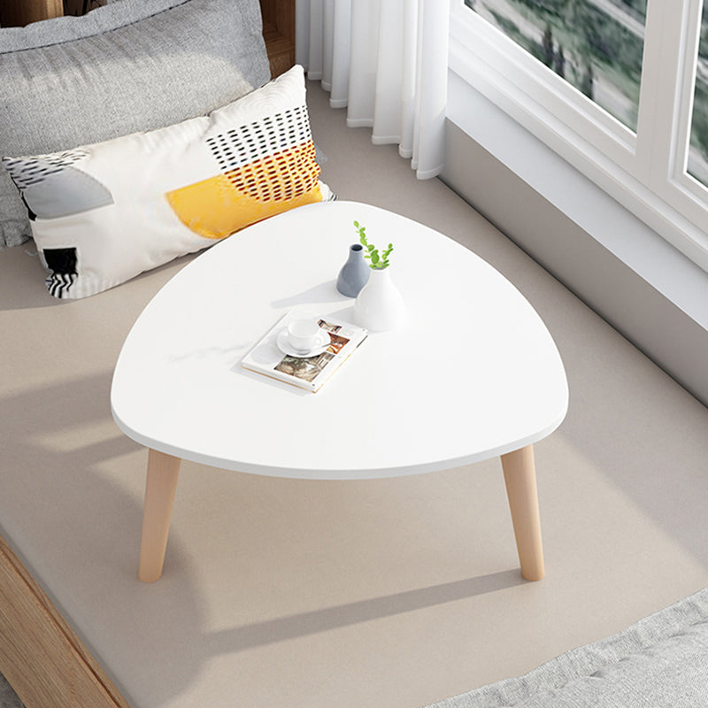 Black/white/grey Round Coffee Table Made of Wood and Wood-based Panel 24"L x 24"W x 12.5"H Three Leg White Clearhalo 'Coffee & Accent Tables' 'Coffee Tables' 'coffee_tables' 'furn' 'furn_coffee_tables' 'Furniture' 'furniture_coffee_tables' 'Living Room Furniture' 5001247