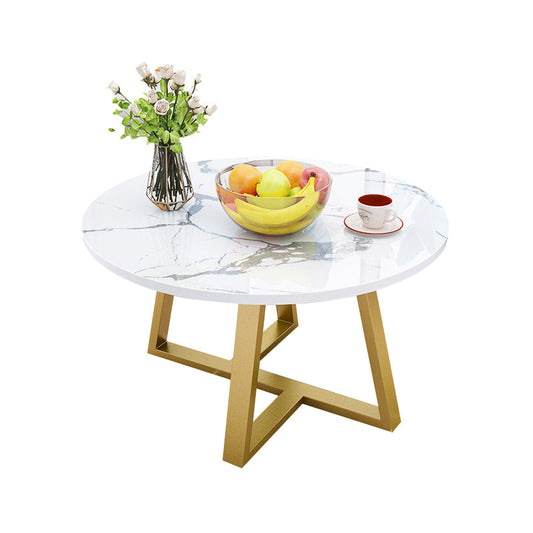 Modern Style White/black/wood/yellow/walnut Round Wood-based Craft Top Coffee Table Clearhalo 'Coffee & Accent Tables' 'Coffee Tables' 'coffee_tables' 'furn' 'furn_coffee_tables' 'Furniture' 'furniture_coffee_tables' 'Living Room Furniture' 5001273