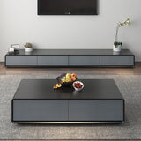 Wooden Block Cocktail Table with Drawers Rectangle Coffee Table in Natural Clearhalo 'Coffee & Accent Tables' 'Coffee Tables' 'coffee_tables' 'furn' 'furn_coffee_tables' 'Furniture' 'furniture_coffee_tables' 'Living Room Furniture' 5001307