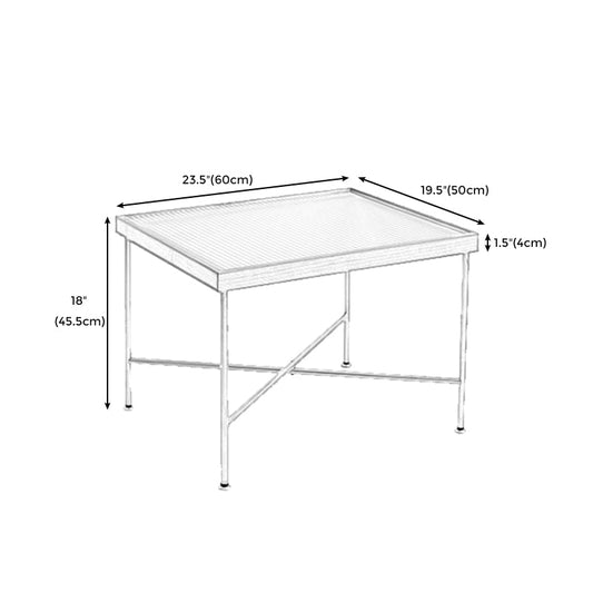 Scandinavian Glass Coffee Table with Wood Accents Cross Legs Cocktail Table Clearhalo 'Coffee & Accent Tables' 'Coffee Tables' 'coffee_tables' 'furn' 'furn_coffee_tables' 'Furniture' 'furniture_coffee_tables' 'Living Room Furniture' 5001385
