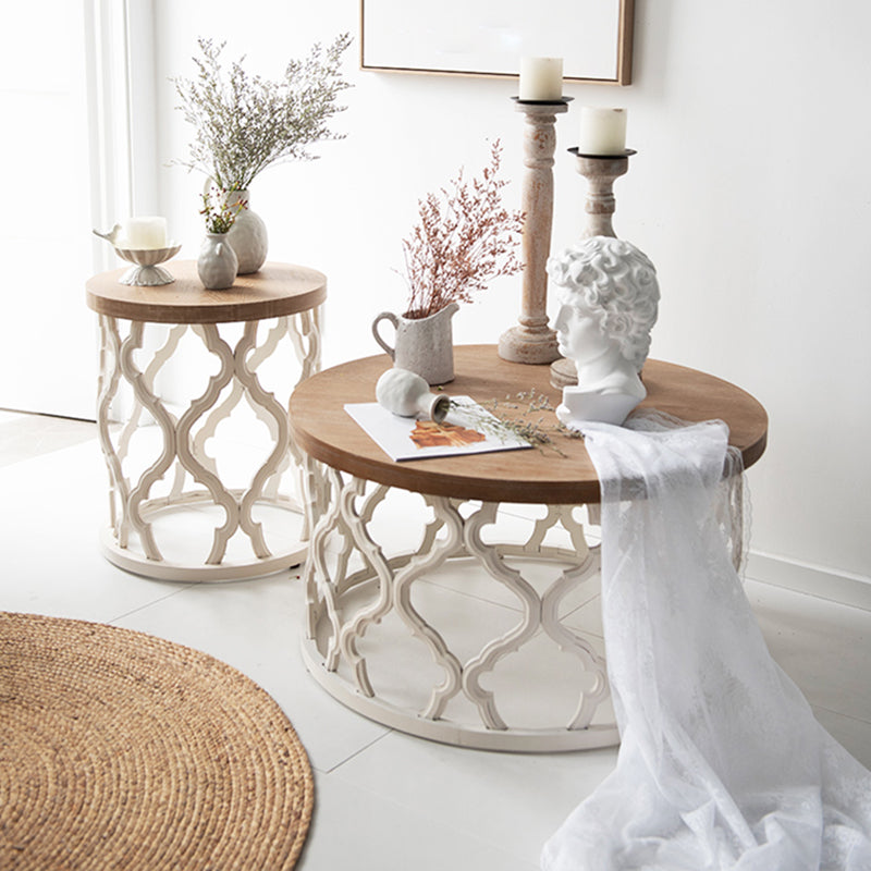 Rustic Style Antique Pedestal Coffee Table Round Wood Cocktail Table Clearhalo 'Coffee & Accent Tables' 'Coffee Tables' 'coffee_tables' 'furn' 'furn_coffee_tables' 'Furniture' 'furniture_coffee_tables' 'Living Room Furniture' 5001427