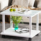 Modern 4 Legs Rectangular Coffee Table with Casters Cocktail Table in Black/White White Clearhalo 'Coffee & Accent Tables' 'Coffee Tables' 'coffee_tables' 'furn' 'furn_coffee_tables' 'Furniture' 'furniture_coffee_tables' 'Living Room Furniture' 5001462