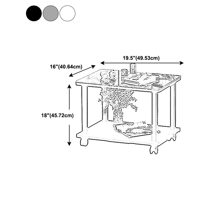 Modern 4 Legs Rectangular Coffee Table with Casters Cocktail Table in Black/White Clearhalo 'Coffee & Accent Tables' 'Coffee Tables' 'coffee_tables' 'furn' 'furn_coffee_tables' 'Furniture' 'furniture_coffee_tables' 'Living Room Furniture' 5001474