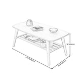 Modern Bamboo Wood/walnut Ribbon Storage Space Rectangular Coffee Table Clearhalo 'Coffee & Accent Tables' 'Coffee Tables' 'coffee_tables' 'furn' 'furn_coffee_tables' 'Furniture' 'furniture_coffee_tables' 'Living Room Furniture' 5001503