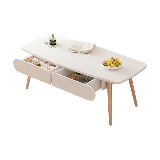 Modern Wooden Rectangular/Geometric Coffee Table with Storage Cocktail Table Clearhalo 'Coffee & Accent Tables' 'Coffee Tables' 'coffee_tables' 'furn' 'furn_coffee_tables' 'Furniture' 'furniture_coffee_tables' 'Living Room Furniture' 5001535