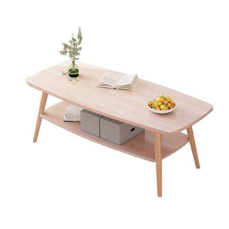 Modern Wooden Rectangular/Geometric Coffee Table with Storage Cocktail Table 39.5"L x 19.5"W x 16"H Natural Drawers Not Included Clearhalo 'Coffee & Accent Tables' 'Coffee Tables' 'coffee_tables' 'furn' 'furn_coffee_tables' 'Furniture' 'furniture_coffee_tables' 'Living Room Furniture' 5001539