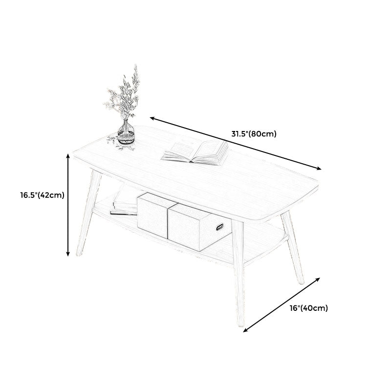 Modern Wooden Rectangular/Geometric Coffee Table with Storage Cocktail Table Clearhalo 'Coffee & Accent Tables' 'Coffee Tables' 'coffee_tables' 'furn' 'furn_coffee_tables' 'Furniture' 'furniture_coffee_tables' 'Living Room Furniture' 5001552