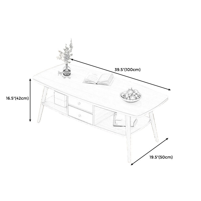 Modern Wooden Rectangular/Geometric Coffee Table with Storage Cocktail Table Clearhalo 'Coffee & Accent Tables' 'Coffee Tables' 'coffee_tables' 'furn' 'furn_coffee_tables' 'Furniture' 'furniture_coffee_tables' 'Living Room Furniture' 5001554