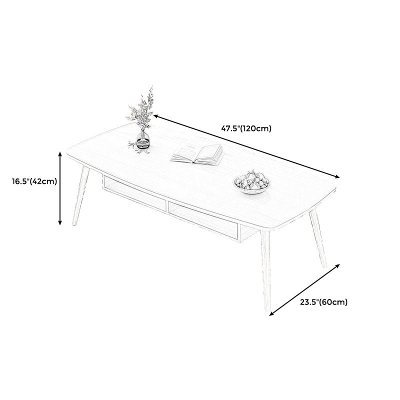Modern Wooden Rectangular/Geometric Coffee Table with Storage Cocktail Table Clearhalo 'Coffee & Accent Tables' 'Coffee Tables' 'coffee_tables' 'furn' 'furn_coffee_tables' 'Furniture' 'furniture_coffee_tables' 'Living Room Furniture' 5001557