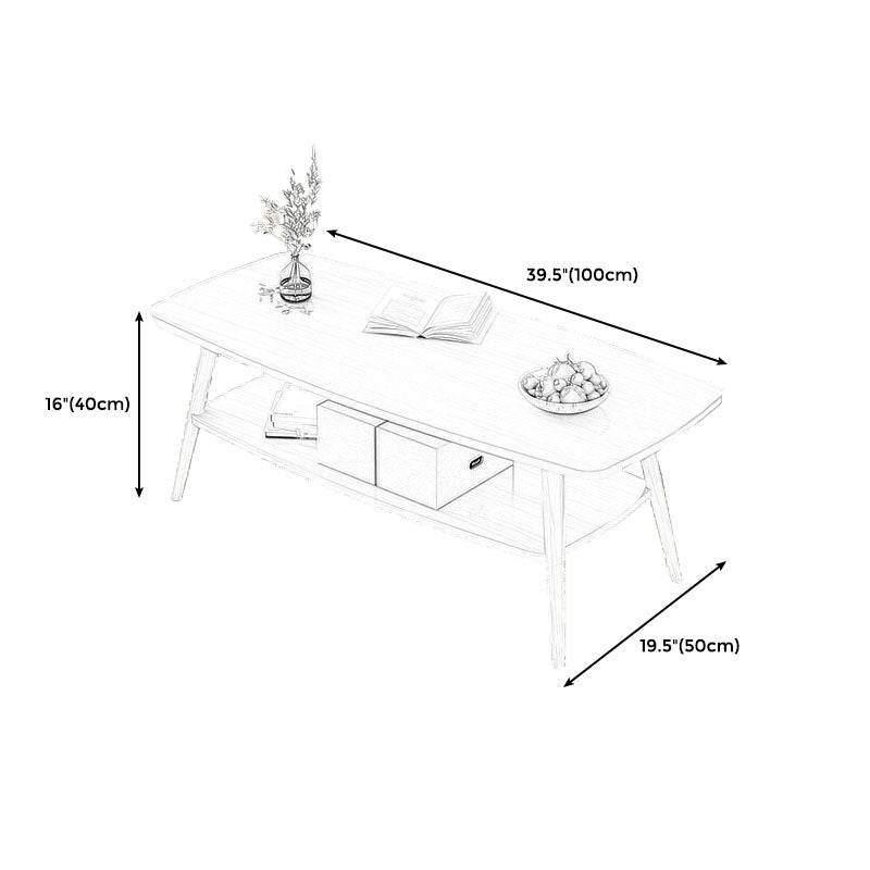 Modern Wooden Rectangular/Geometric Coffee Table with Storage Cocktail Table Clearhalo 'Coffee & Accent Tables' 'Coffee Tables' 'coffee_tables' 'furn' 'furn_coffee_tables' 'Furniture' 'furniture_coffee_tables' 'Living Room Furniture' 5001560