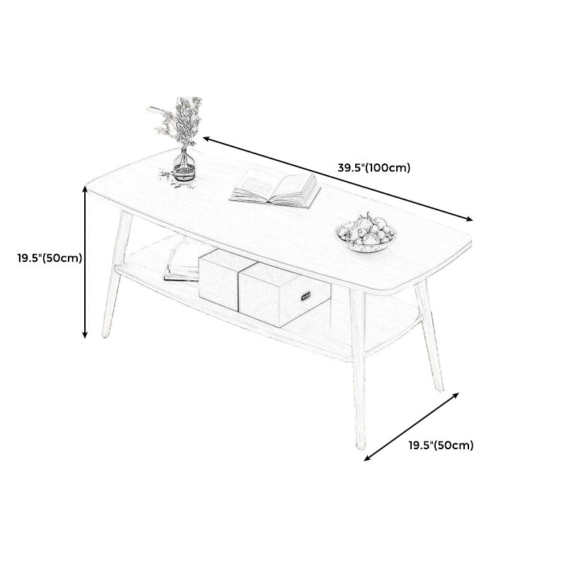 Modern Wooden Rectangular/Geometric Coffee Table with Storage Cocktail Table Clearhalo 'Coffee & Accent Tables' 'Coffee Tables' 'coffee_tables' 'furn' 'furn_coffee_tables' 'Furniture' 'furniture_coffee_tables' 'Living Room Furniture' 5001562