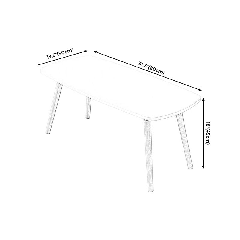 4 Legs Coffee Table Geometric Wood Cocktail Table in White and Natural Clearhalo 'Coffee & Accent Tables' 'Coffee Tables' 'coffee_tables' 'furn' 'furn_coffee_tables' 'Furniture' 'furniture_coffee_tables' 'Living Room Furniture' 5001582