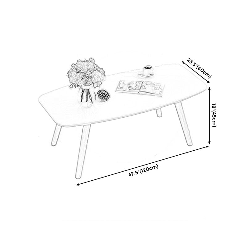 4 Legs Coffee Table Geometric Wood Cocktail Table in White and Natural Clearhalo 'Coffee & Accent Tables' 'Coffee Tables' 'coffee_tables' 'furn' 'furn_coffee_tables' 'Furniture' 'furniture_coffee_tables' 'Living Room Furniture' 5001588