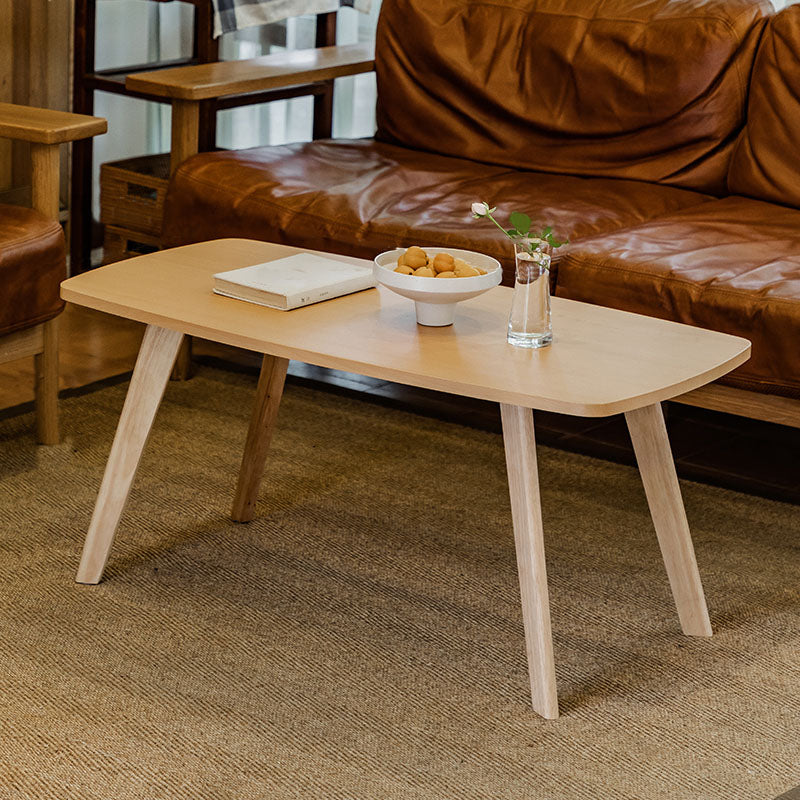 Wooden 4 Legs Cocktail Table Modern Rectangular Coffee Table for Living Room Natural Clearhalo 'Coffee & Accent Tables' 'Coffee Tables' 'coffee_tables' 'furn' 'furn_coffee_tables' 'Furniture' 'furniture_coffee_tables' 'Living Room Furniture' 5001592