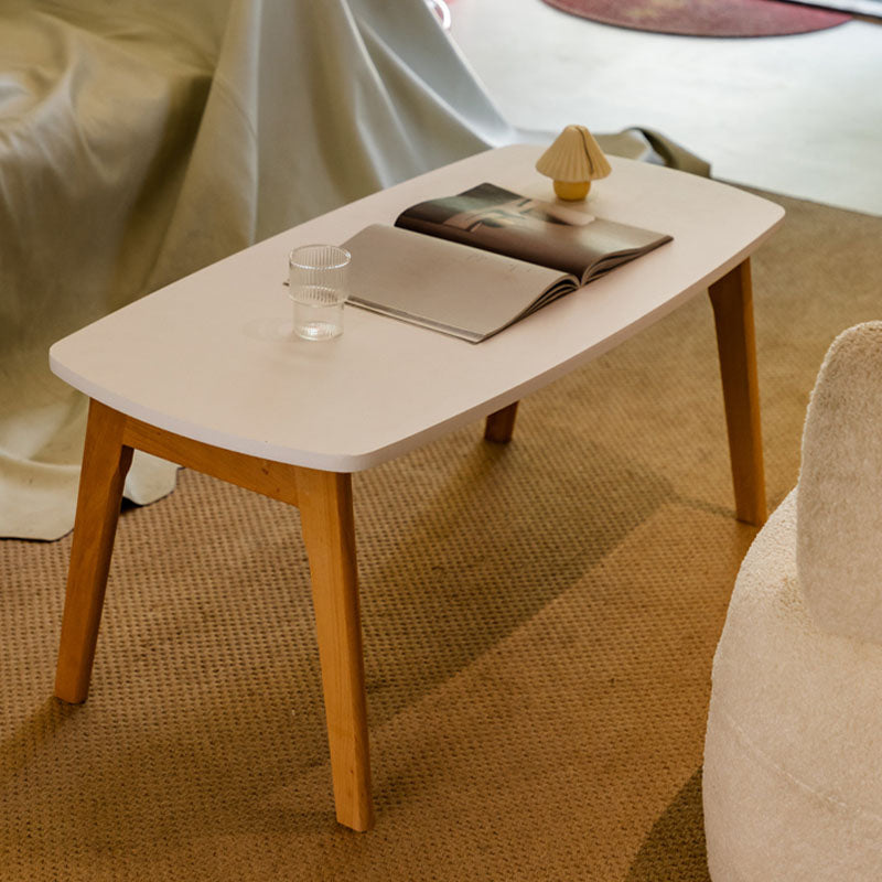 Wooden 4 Legs Cocktail Table Modern Rectangular Coffee Table for Living Room White Clearhalo 'Coffee & Accent Tables' 'Coffee Tables' 'coffee_tables' 'furn' 'furn_coffee_tables' 'Furniture' 'furniture_coffee_tables' 'Living Room Furniture' 5001593