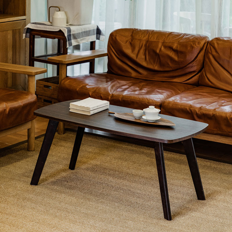 Wooden 4 Legs Cocktail Table Modern Rectangular Coffee Table for Living Room Walnut Clearhalo 'Coffee & Accent Tables' 'Coffee Tables' 'coffee_tables' 'furn' 'furn_coffee_tables' 'Furniture' 'furniture_coffee_tables' 'Living Room Furniture' 5001595