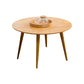 Round Wooden Coffee Table Four Legs Cocktail Table in Natural 31.5"L x 31.5"W x 27.6"H Clearhalo 'Coffee & Accent Tables' 'Coffee Tables' 'coffee_tables' 'furn' 'furn_coffee_tables' 'Furniture' 'furniture_coffee_tables' 'Living Room Furniture' 5001644