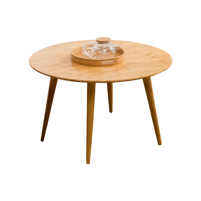 Round Wooden Coffee Table Four Legs Cocktail Table in Natural 31.5"L x 31.5"W x 27.6"H Clearhalo 'Coffee & Accent Tables' 'Coffee Tables' 'coffee_tables' 'furn' 'furn_coffee_tables' 'Furniture' 'furniture_coffee_tables' 'Living Room Furniture' 5001644