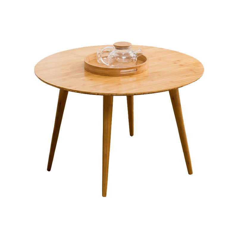 Round Wooden Coffee Table Four Legs Cocktail Table in Natural 31.5"L x 31.5"W x 29.5"H Clearhalo 'Coffee & Accent Tables' 'Coffee Tables' 'coffee_tables' 'furn' 'furn_coffee_tables' 'Furniture' 'furniture_coffee_tables' 'Living Room Furniture' 5001646