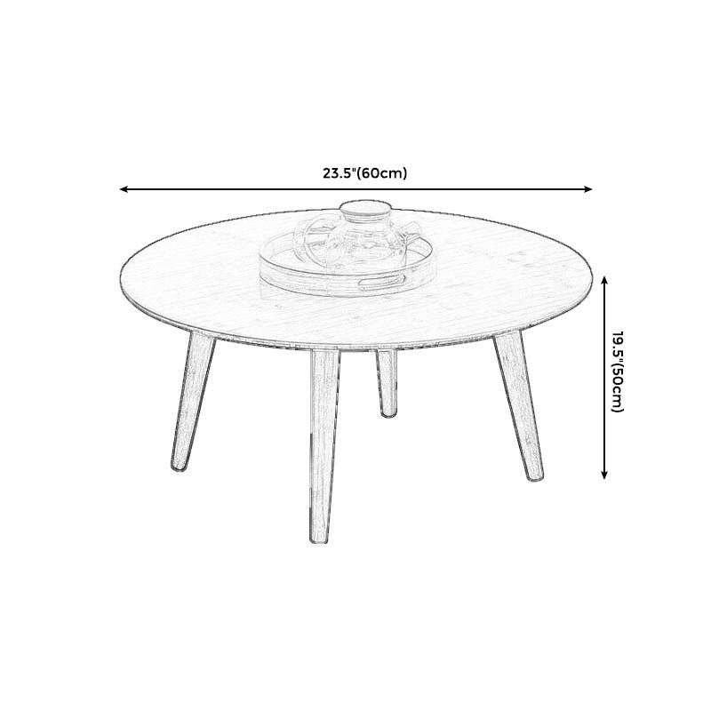 Round Wooden Coffee Table Four Legs Cocktail Table in Natural Clearhalo 'Coffee & Accent Tables' 'Coffee Tables' 'coffee_tables' 'furn' 'furn_coffee_tables' 'Furniture' 'furniture_coffee_tables' 'Living Room Furniture' 5001653
