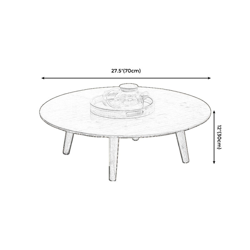 Round Wooden Coffee Table Four Legs Cocktail Table in Natural Clearhalo 'Coffee & Accent Tables' 'Coffee Tables' 'coffee_tables' 'furn' 'furn_coffee_tables' 'Furniture' 'furniture_coffee_tables' 'Living Room Furniture' 5001657