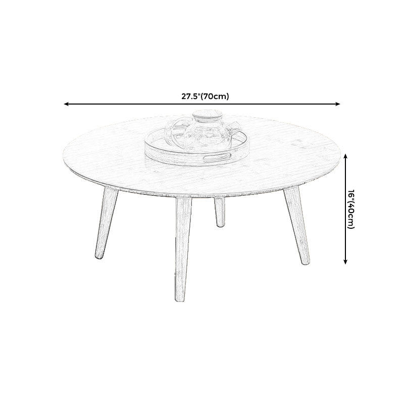 Round Wooden Coffee Table Four Legs Cocktail Table in Natural Clearhalo 'Coffee & Accent Tables' 'Coffee Tables' 'coffee_tables' 'furn' 'furn_coffee_tables' 'Furniture' 'furniture_coffee_tables' 'Living Room Furniture' 5001658