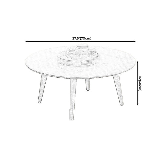 Round Wooden Coffee Table Four Legs Cocktail Table in Natural Clearhalo 'Coffee & Accent Tables' 'Coffee Tables' 'coffee_tables' 'furn' 'furn_coffee_tables' 'Furniture' 'furniture_coffee_tables' 'Living Room Furniture' 5001658