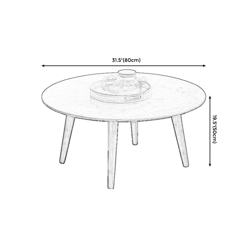 Round Wooden Coffee Table Four Legs Cocktail Table in Natural Clearhalo 'Coffee & Accent Tables' 'Coffee Tables' 'coffee_tables' 'furn' 'furn_coffee_tables' 'Furniture' 'furniture_coffee_tables' 'Living Room Furniture' 5001665