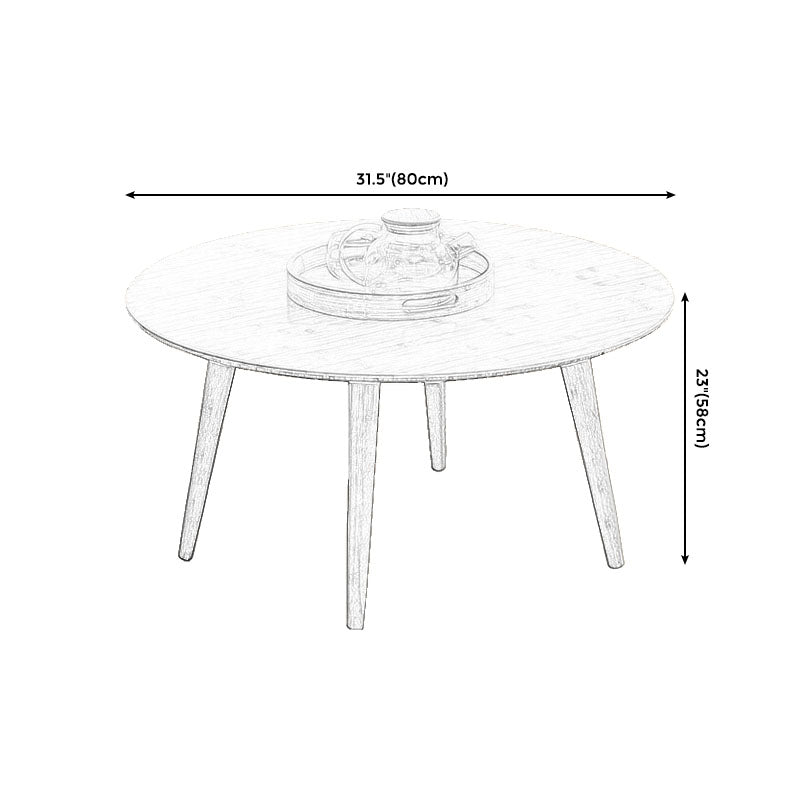 Round Wooden Coffee Table Four Legs Cocktail Table in Natural Clearhalo 'Coffee & Accent Tables' 'Coffee Tables' 'coffee_tables' 'furn' 'furn_coffee_tables' 'Furniture' 'furniture_coffee_tables' 'Living Room Furniture' 5001666