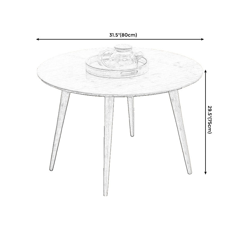 Round Wooden Coffee Table Four Legs Cocktail Table in Natural Clearhalo 'Coffee & Accent Tables' 'Coffee Tables' 'coffee_tables' 'furn' 'furn_coffee_tables' 'Furniture' 'furniture_coffee_tables' 'Living Room Furniture' 5001668