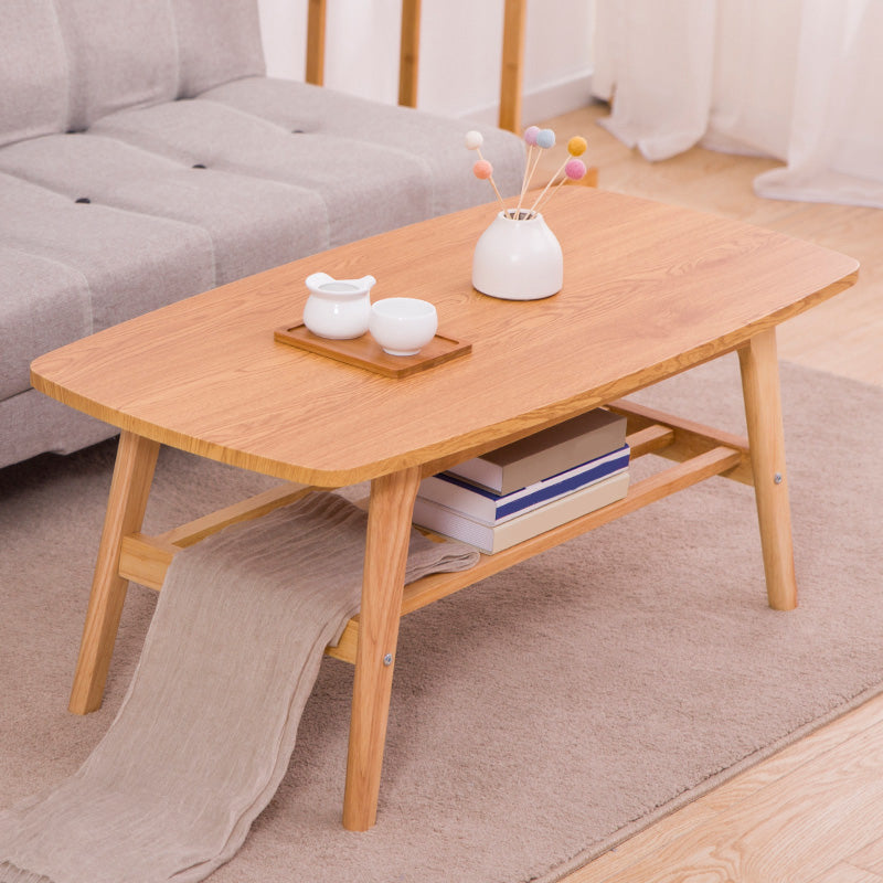 Modern Wooden Rectangular Coffee Table Cocktail Table in Natural 47"L x 22"W x 18"H Clearhalo 'Coffee & Accent Tables' 'Coffee Tables' 'coffee_tables' 'furn' 'furn_coffee_tables' 'Furniture' 'furniture_coffee_tables' 'Living Room Furniture' 5001688