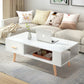 Modern 4 Legs Cocktail Table Wood 1 Single Coffee Table with Drawers White 1 Clearhalo 'Coffee & Accent Tables' 'Coffee Tables' 'coffee_tables' 'furn' 'furn_coffee_tables' 'Furniture' 'furniture_coffee_tables' 'Living Room Furniture' 5001725