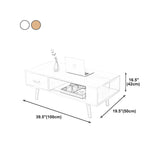 Modern 4 Legs Cocktail Table Wood 1 Single Coffee Table with Drawers Clearhalo 'Coffee & Accent Tables' 'Coffee Tables' 'coffee_tables' 'furn' 'furn_coffee_tables' 'Furniture' 'furniture_coffee_tables' 'Living Room Furniture' 5001738