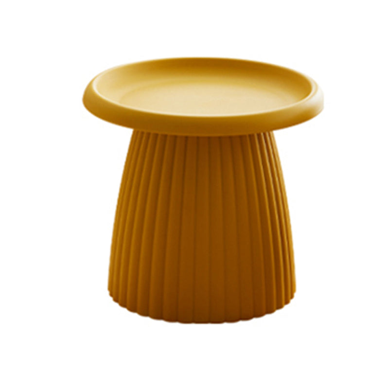 Round Pedestal Coffee Table Scandinavian Macaron Coffee Cocktail Table 20"L x 20"W x 18"H Yellow Clearhalo 'Coffee & Accent Tables' 'Coffee Tables' 'coffee_tables' 'furn' 'furn_coffee_tables' 'Furniture' 'furniture_coffee_tables' 'Living Room Furniture' 5001762