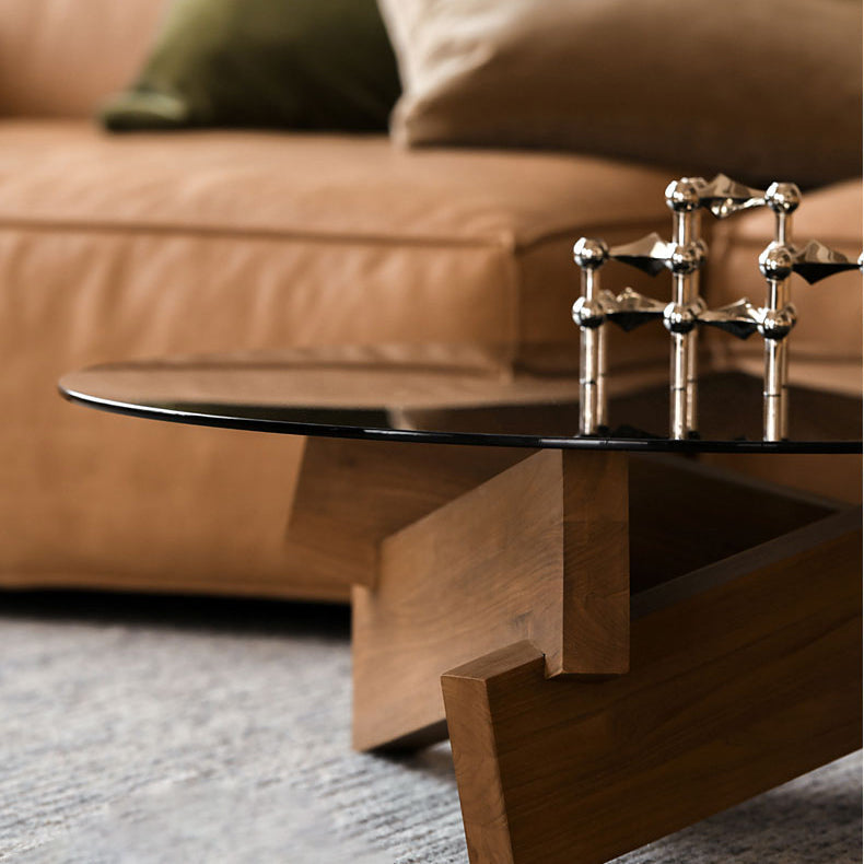Contemporary Cross Legs Coffee Table 1 Single Wood Cocktail Table Clearhalo 'Coffee & Accent Tables' 'Coffee Tables' 'coffee_tables' 'furn' 'furn_coffee_tables' 'Furniture' 'furniture_coffee_tables' 'Living Room Furniture' 5001796