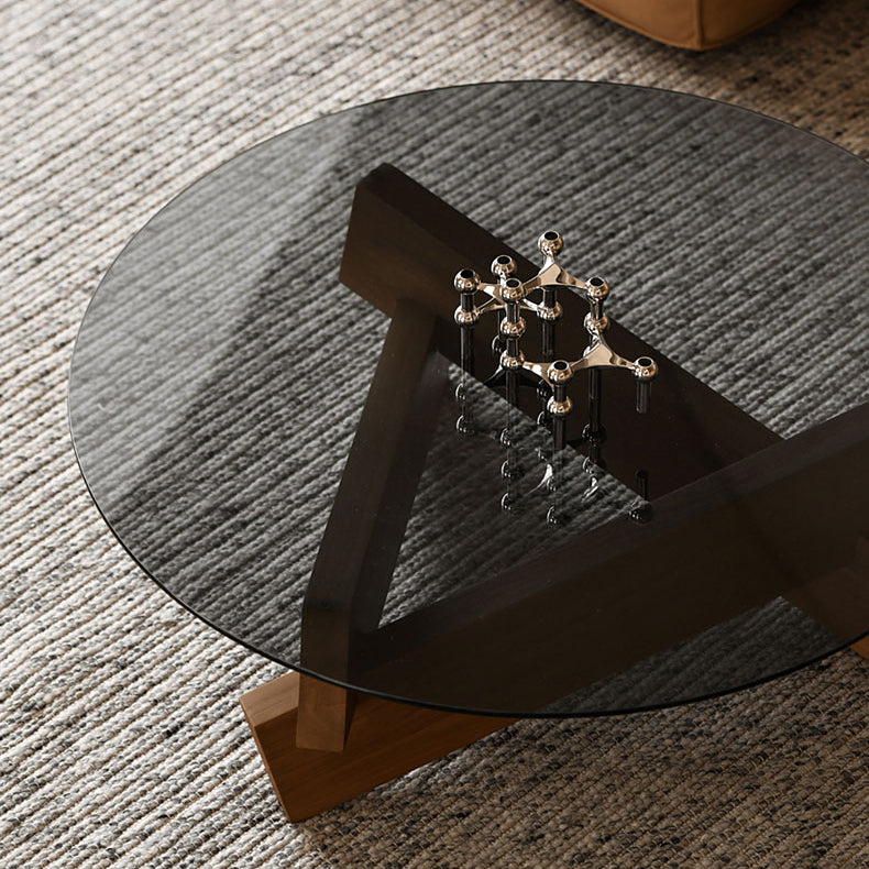 Contemporary Cross Legs Coffee Table 1 Single Wood Cocktail Table Clearhalo 'Coffee & Accent Tables' 'Coffee Tables' 'coffee_tables' 'furn' 'furn_coffee_tables' 'Furniture' 'furniture_coffee_tables' 'Living Room Furniture' 5001797