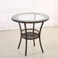 Tropical Glass Top 4 Legs Cocktail Table with Shelf Round Coffee Table Glass Brown Clearhalo 'Coffee & Accent Tables' 'Coffee Tables' 'coffee_tables' 'furn' 'furn_coffee_tables' 'Furniture' 'furniture_coffee_tables' 'Living Room Furniture' 5001807