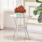 Tropical Glass Top 4 Legs Cocktail Table with Shelf Round Coffee Table Glass White Clearhalo 'Coffee & Accent Tables' 'Coffee Tables' 'coffee_tables' 'furn' 'furn_coffee_tables' 'Furniture' 'furniture_coffee_tables' 'Living Room Furniture' 5001808