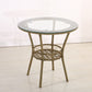 Tropical Glass Top 4 Legs Cocktail Table with Shelf Round Coffee Table Glass Bronze Clearhalo 'Coffee & Accent Tables' 'Coffee Tables' 'coffee_tables' 'furn' 'furn_coffee_tables' 'Furniture' 'furniture_coffee_tables' 'Living Room Furniture' 5001810