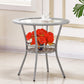 Tropical Glass Top 4 Legs Cocktail Table with Shelf Round Coffee Table Wicker & Rattan Black White Clearhalo 'Coffee & Accent Tables' 'Coffee Tables' 'coffee_tables' 'furn' 'furn_coffee_tables' 'Furniture' 'furniture_coffee_tables' 'Living Room Furniture' 5001815