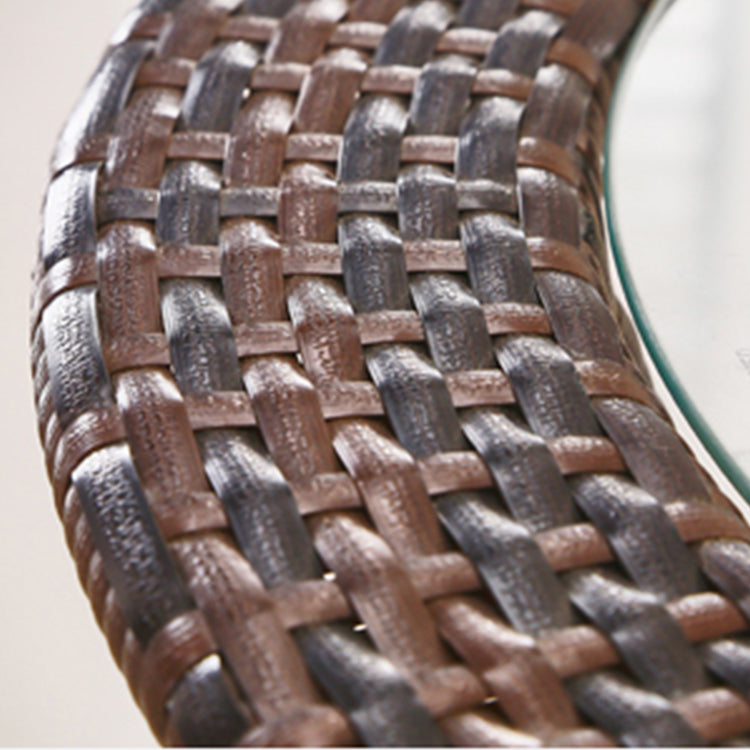 Tropical Glass Top 4 Legs Cocktail Table with Shelf Round Coffee Table Clearhalo 'Coffee & Accent Tables' 'Coffee Tables' 'coffee_tables' 'furn' 'furn_coffee_tables' 'Furniture' 'furniture_coffee_tables' 'Living Room Furniture' 5001818