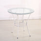 Tropical Glass Top 4 Legs Cocktail Table with Shelf Round Coffee Table Clearhalo 'Coffee & Accent Tables' 'Coffee Tables' 'coffee_tables' 'furn' 'furn_coffee_tables' 'Furniture' 'furniture_coffee_tables' 'Living Room Furniture' 5001819