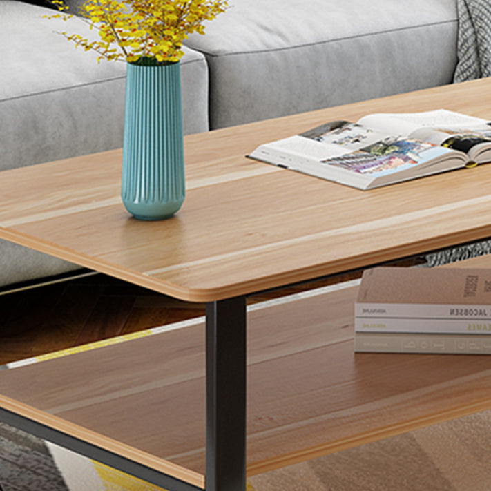 Modern Wood Rectangle Coffee Table White and Black Cocktail Table Clearhalo 'Coffee & Accent Tables' 'Coffee Tables' 'coffee_tables' 'furn' 'furn_coffee_tables' 'Furniture' 'furniture_coffee_tables' 'Living Room Furniture' 5001848