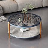 Contemporary Round Coffee Table 3 Legs Cocktail Table for Home Clearhalo 'Coffee & Accent Tables' 'Coffee Tables' 'coffee_tables' 'furn' 'furn_coffee_tables' 'Furniture' 'furniture_coffee_tables' 'Living Room Furniture' 5001891